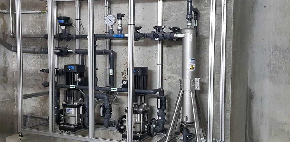Montaža industrijskega sistema za obdelavo vode